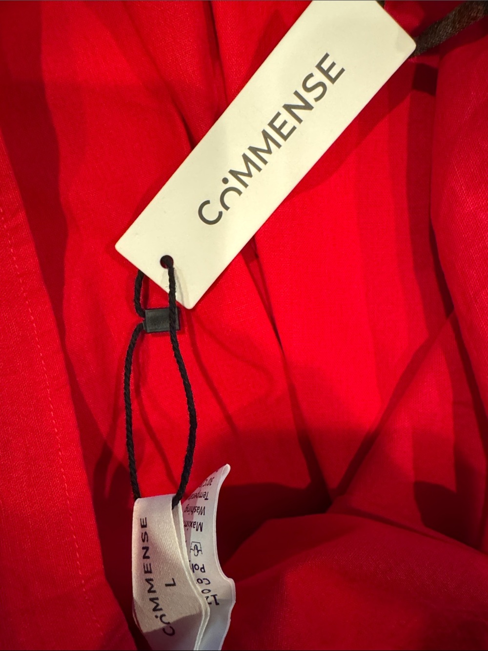 Commense Coral-Red Spaghetti-Strap Maxi Dress with White Embroidery - Picture 5 of 5